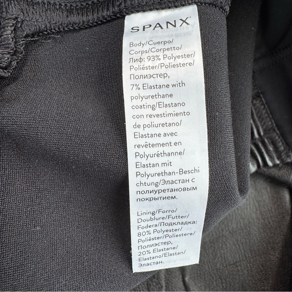 Spanx Leather Like Joggers Black S Tummy Control Pull On Pants - Picture 12 of 16